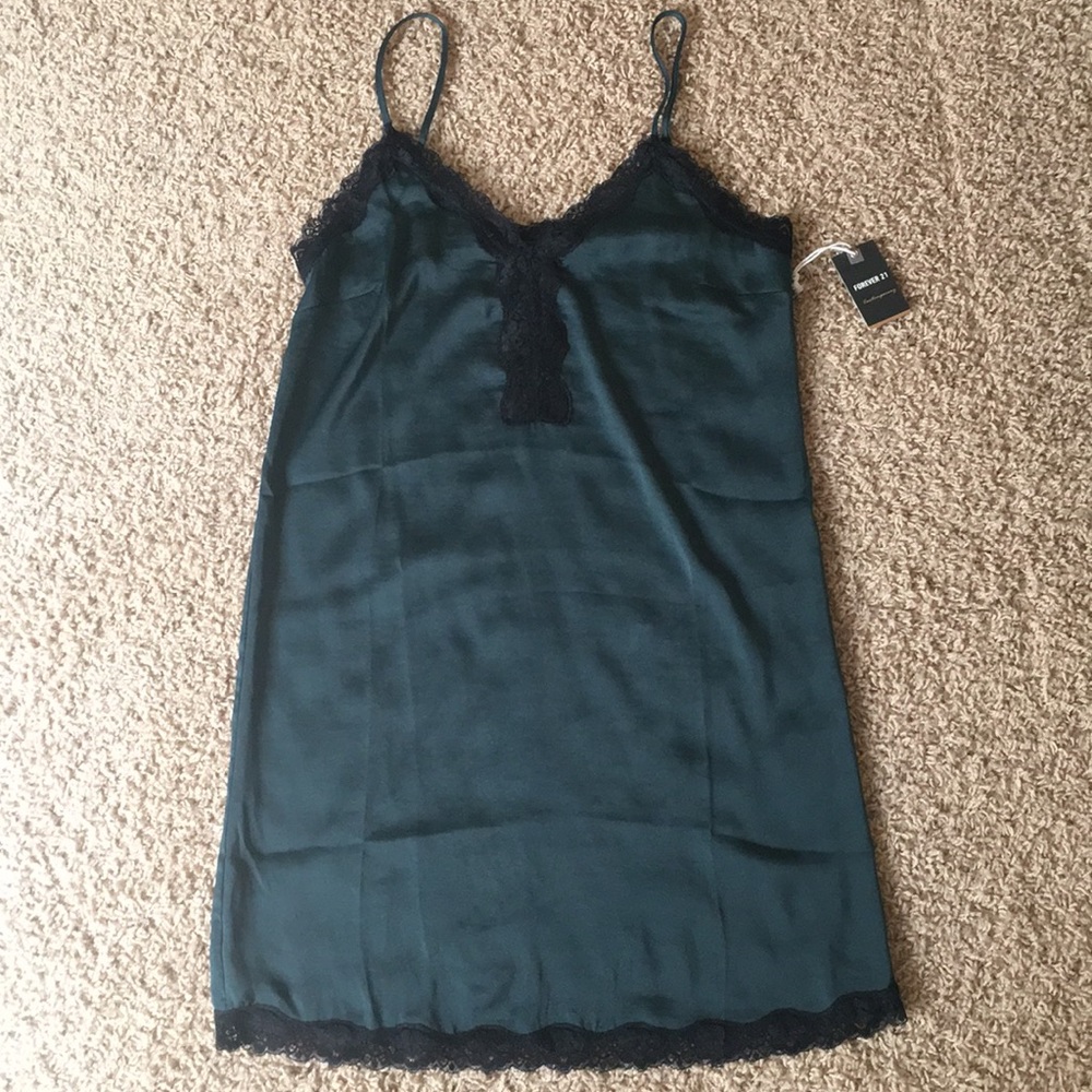 Hunter green slip dress